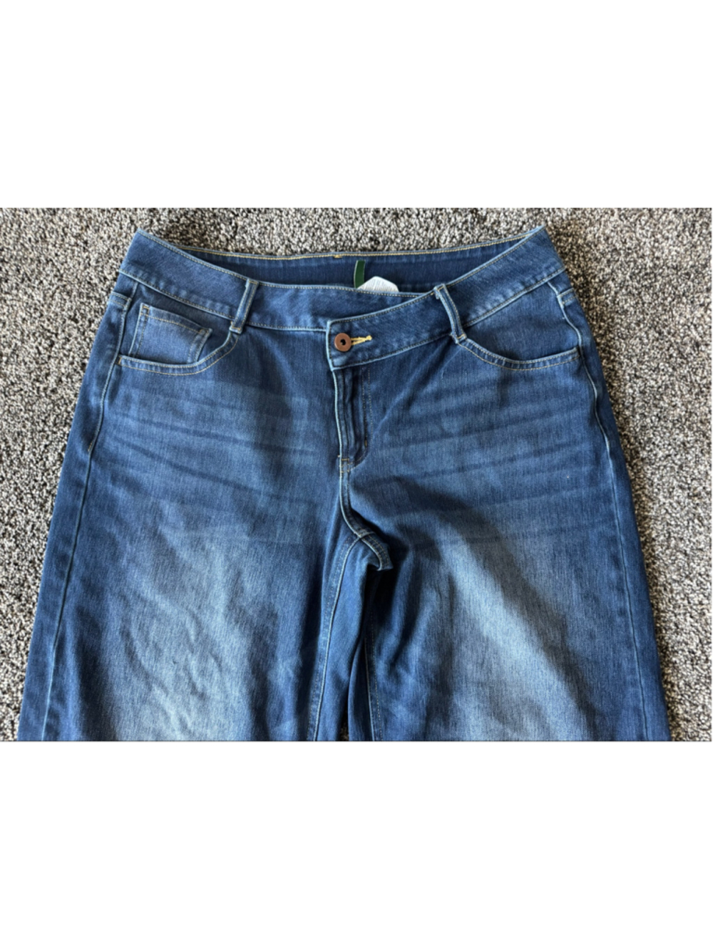 Halara Flex™ Asymmetric Low Rise Wide Leg Blue Jeans Size Medium - Picture 8 of 13